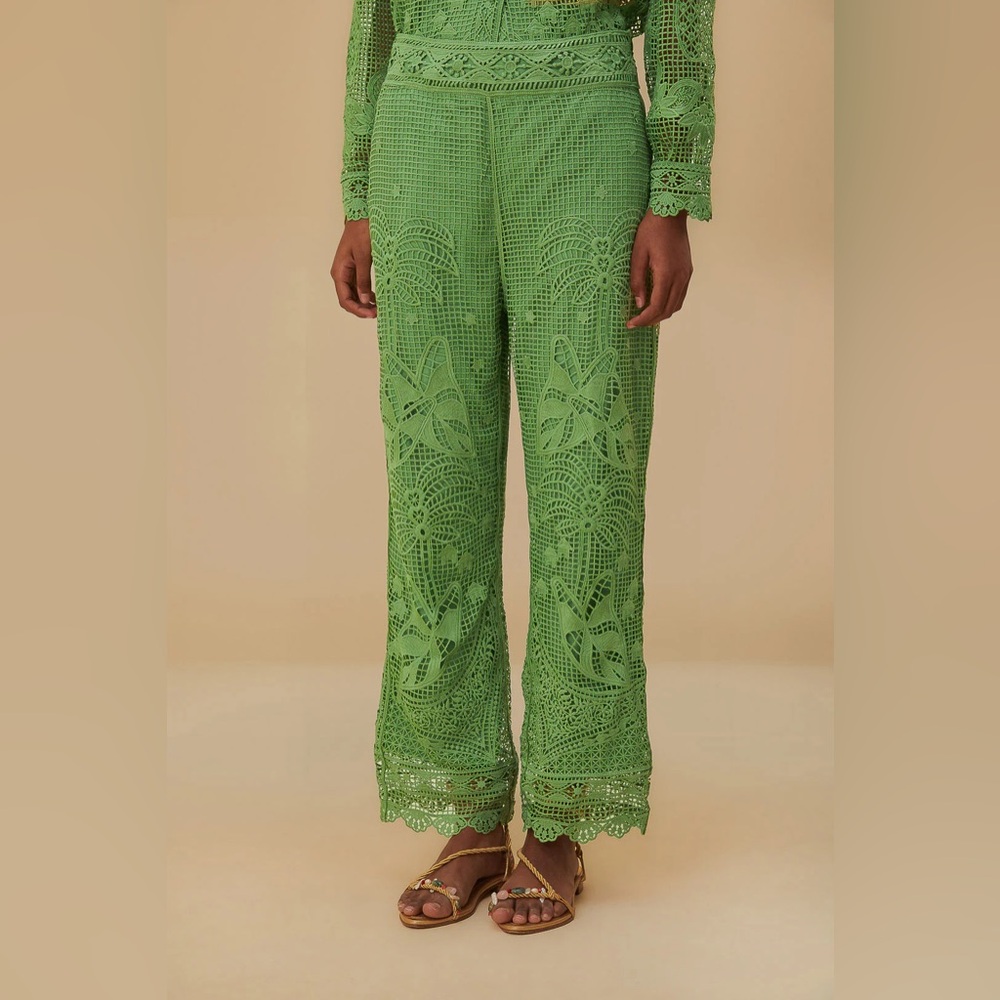 NWT FARM RIO Green Guipire Pants size Small